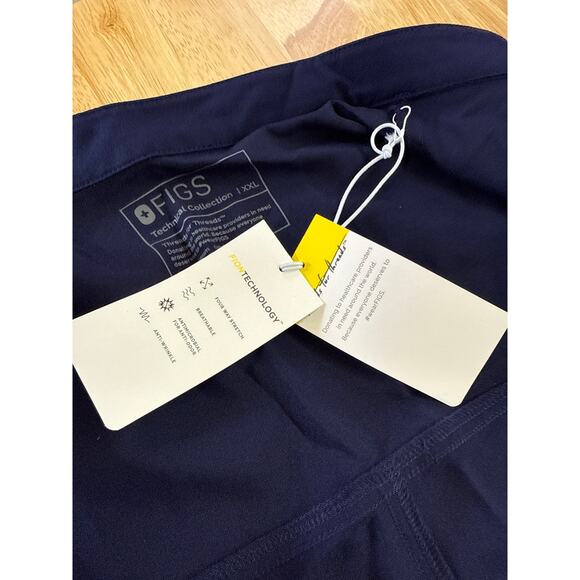 NWT Figs Technical Collection Jumpsuit Navy XXL Wide Leg Nurse Scrubs Uniform - Picture 7 of 8